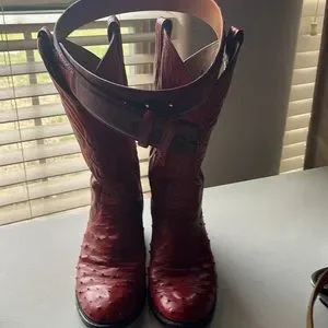 Larry Mahan | Shoes | Larry Maham Red Ostrich Boots Size 9 D  display picture 2